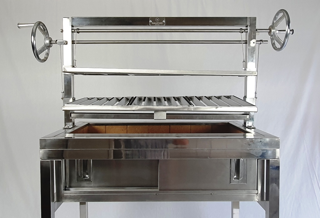 Gaucho Commercial Argentinean Style Wood Fire Parilla Grill - Two Tier Adjustable Height Grill